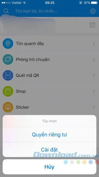 Instructions to hide birth date on Zalo