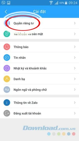 Instructions to hide birth date on Zalo
