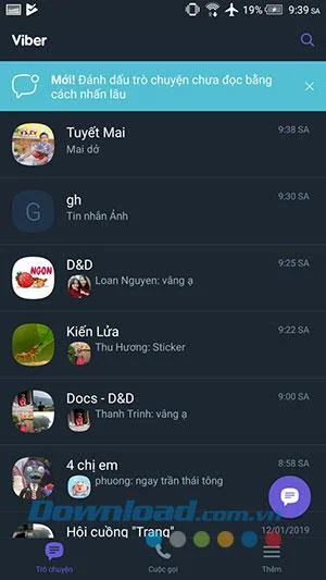 Instructions for activating the dark wallpaper for Viber