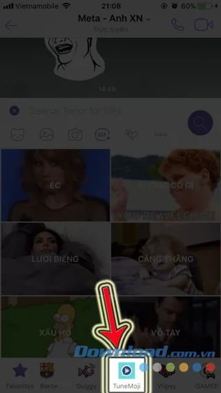نحوه ایجاد تصاویر GIF با موسیقی در Viber (TuneMoji)