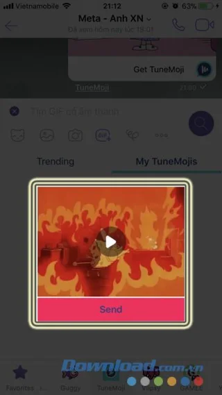 نحوه ایجاد تصاویر GIF با موسیقی در Viber (TuneMoji)