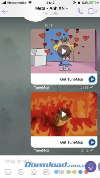 نحوه ایجاد تصاویر GIF با موسیقی در Viber (TuneMoji)