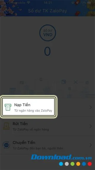 نحوه اضافه کردن پول به حساب ZaloPay خود
