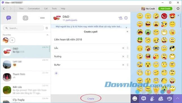 How to create votes on Viber computer, phone