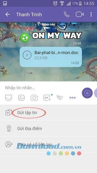 نحوه ارسال و دریافت فایل ها از طریق Viber از طریق تلفن همراه