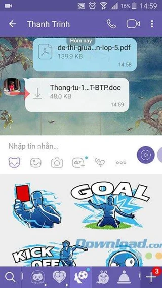 نحوه ارسال و دریافت فایل ها از طریق Viber از طریق تلفن همراه