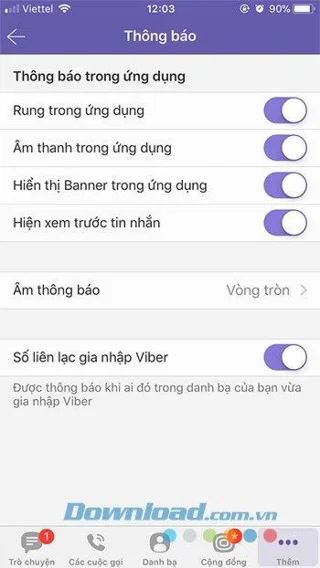 حالت اعلان را خاموش کنید ، هنگامی که پیام Viber وجود دارد ، صفحه را روشن کنید