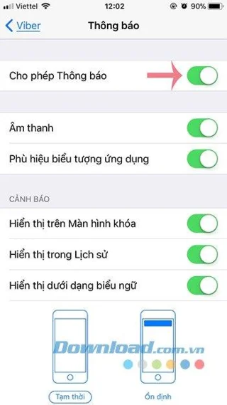 حالت اعلان را خاموش کنید ، هنگامی که پیام Viber وجود دارد ، صفحه را روشن کنید