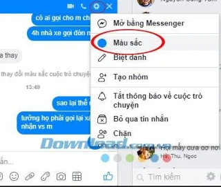 نحوه تغییر رنگ پنجره گپ Facebook Messenger