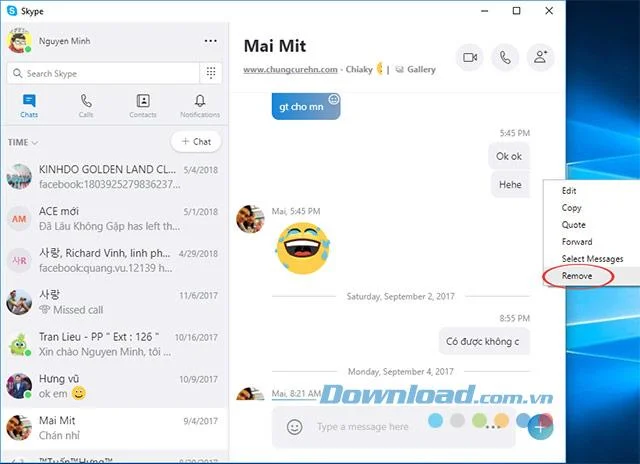 How to delete sent messages on Skype