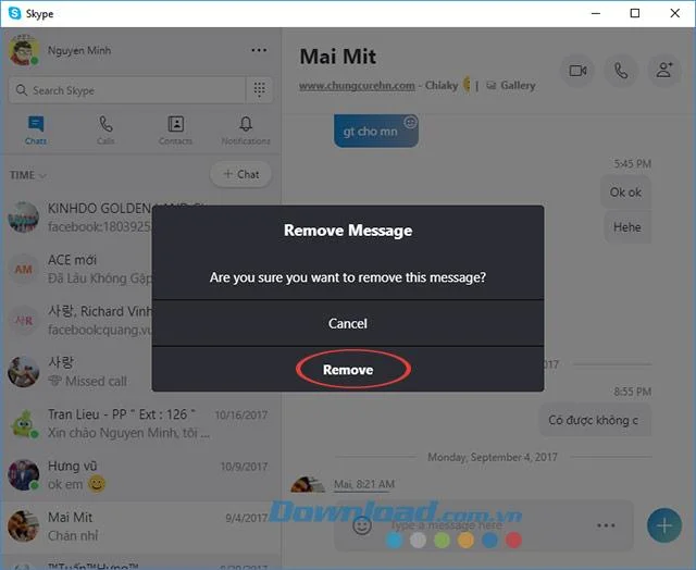 How to delete sent messages on Skype