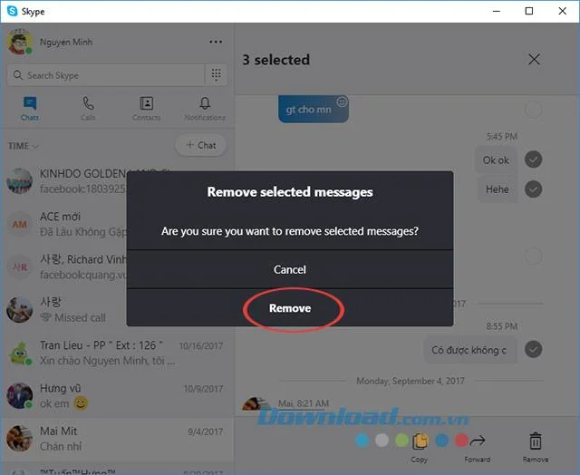 How to delete sent messages on Skype