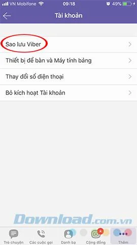 نحوه تهیه نسخه پشتیبان و بازیابی پیام های Viber