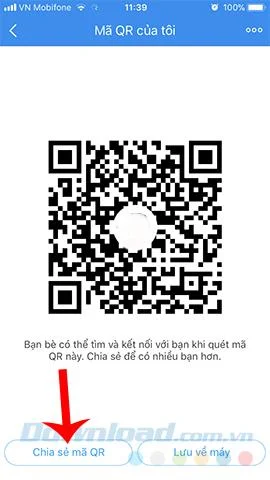 کد QR شخصی را در Zalo به اشتراک بگذارید