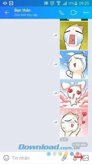 Choose photos to send via Zalo