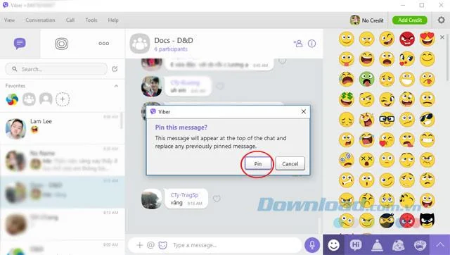 نحوه پین ​​کردن پیام ها در گروه چت رایانه Viber