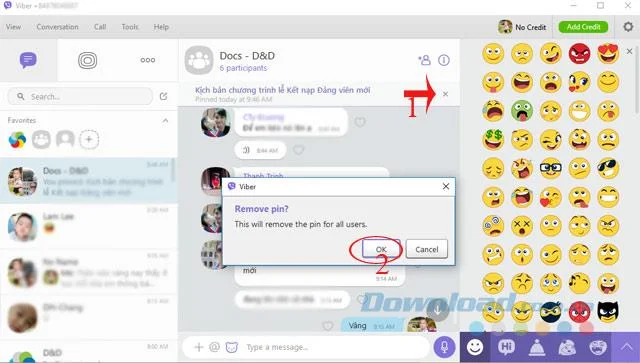 نحوه پین ​​کردن پیام ها در گروه چت رایانه Viber
