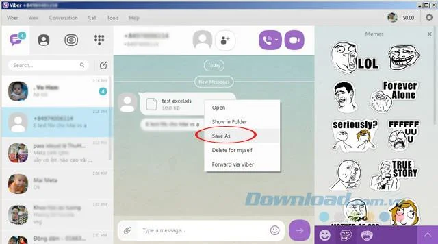 دستورالعمل ارسال فایل از طریق Viber بر روی رایانه شما