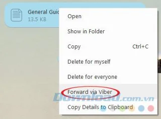 دستورالعمل ارسال فایل از طریق Viber بر روی رایانه شما