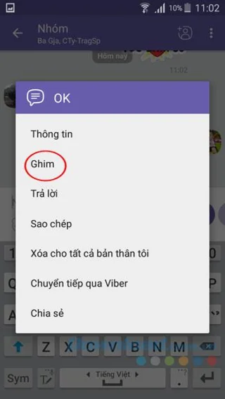نحوه پین ​​کردن پیام ها در گروه چت Viber