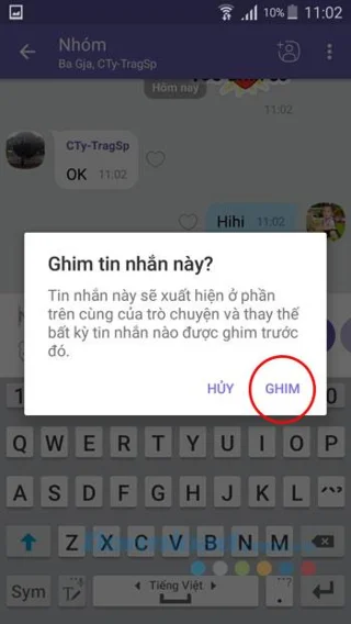 نحوه پین ​​کردن پیام ها در گروه چت Viber