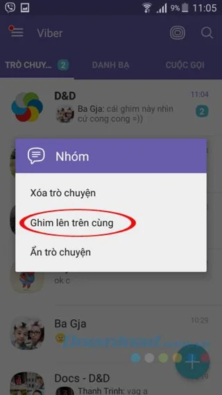 نحوه پین ​​کردن پیام ها در گروه چت Viber