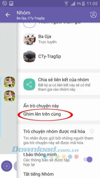 نحوه پین ​​کردن پیام ها در گروه چت Viber