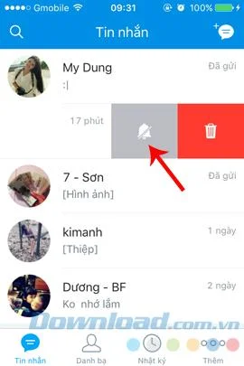 Cómo bloquear las notificaciones de chat Zalo