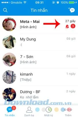 Cómo bloquear las notificaciones de chat Zalo