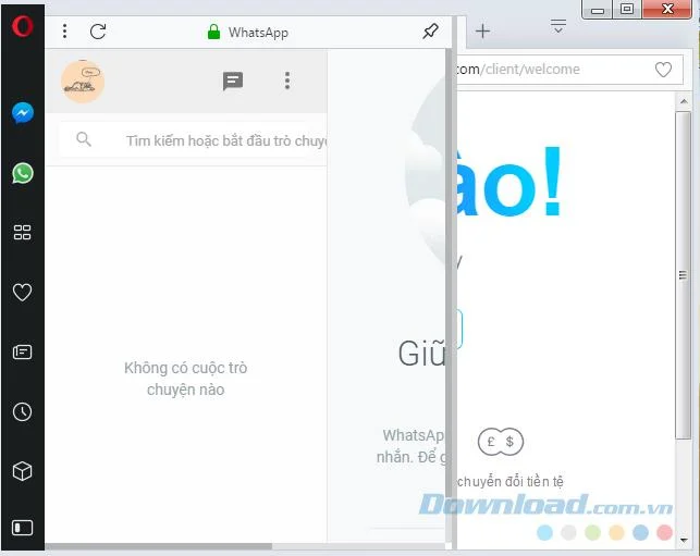 Chatten Sie WhatsApp mit Opera