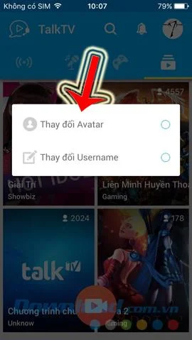 TalkTV खाते की अवतार छवि कैसे बदलें