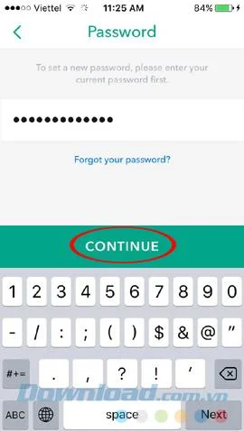How to change the Snapchat password