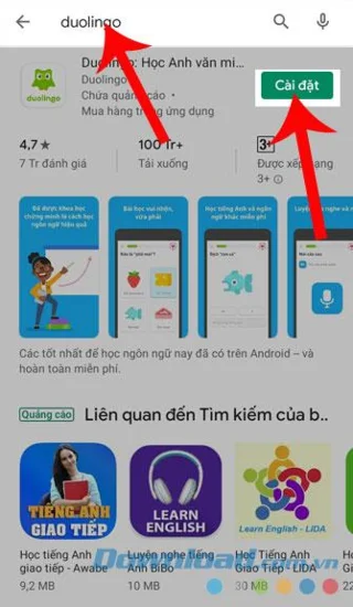 دستورالعمل نصب و استفاده از Duolingo بر روی تلفن خود