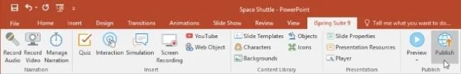 نحوه انتشار سخنرانی در iSpring Suite 9