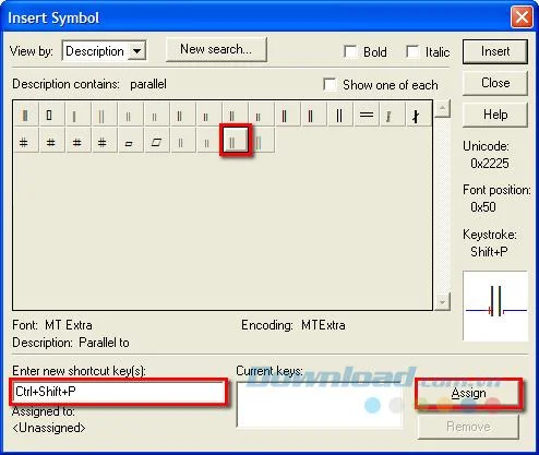 How to identify and use keyboard shortcuts in MathType