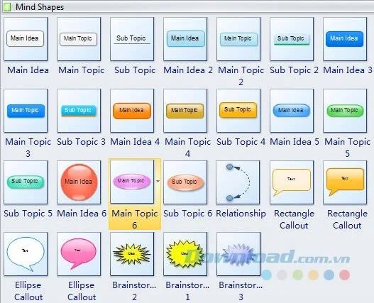 Instructions for using shapes in Edraw Mind Map
