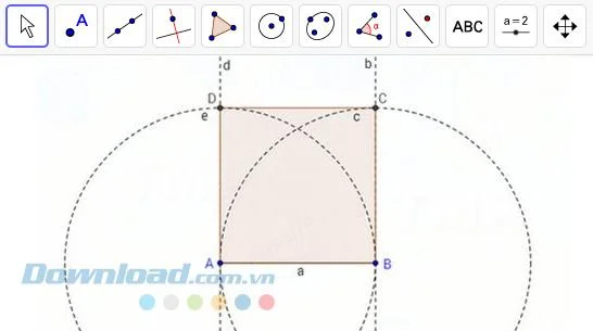 آموزش نحوه رسم مربع با GeoGebra