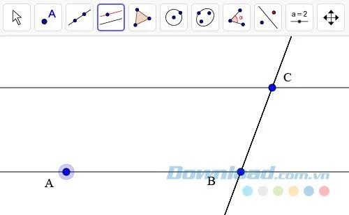 راهنمای ایجاد موازی های اصلی با GeoGebra