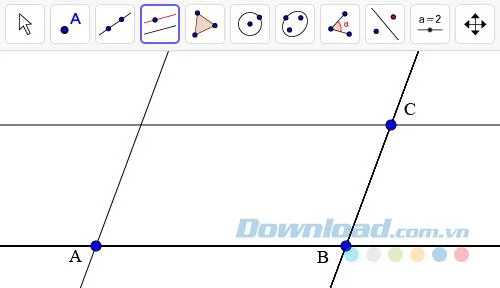 راهنمای ایجاد موازی های اصلی با GeoGebra