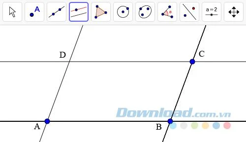 راهنمای ایجاد موازی های اصلی با GeoGebra