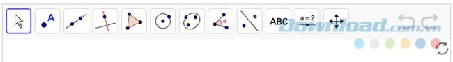 دستی با استفاده از ابزارها در GeoGebra