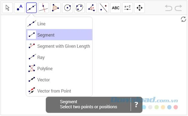 دستی با استفاده از ابزارها در GeoGebra