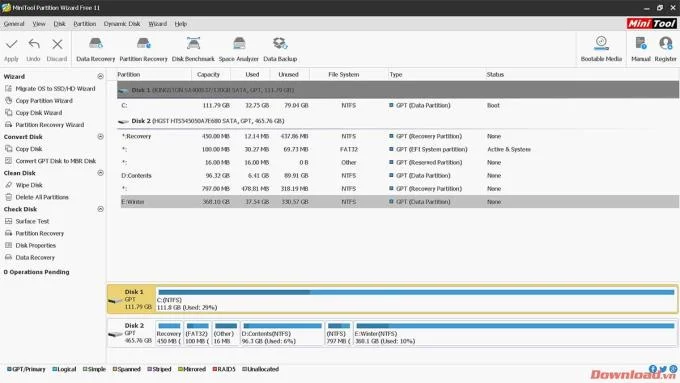 دستورالعمل نصب و استفاده از MiniTool Partition Wizard Free Edition