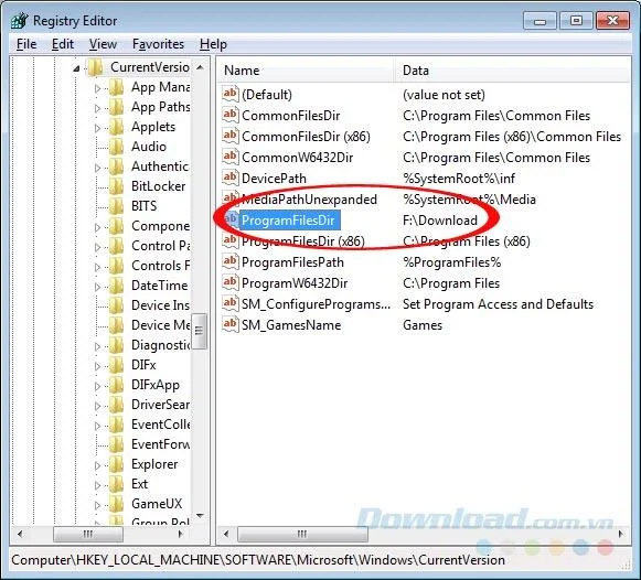 Change the default Download folder on Windows 7/8/10