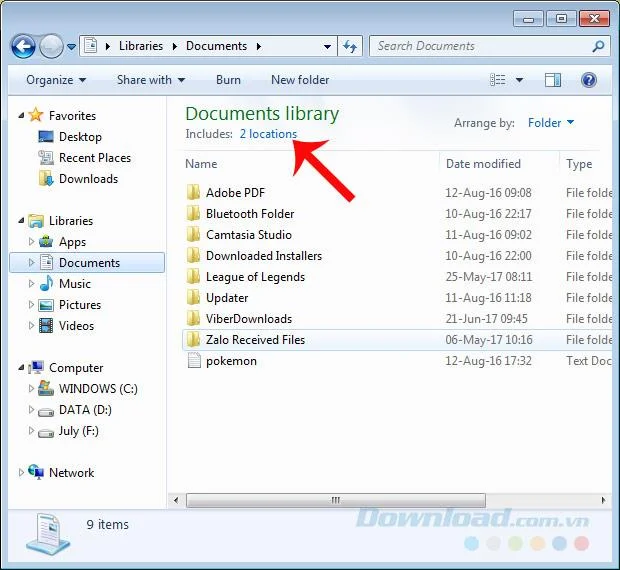 Change the default Download folder on Windows 7/8/10