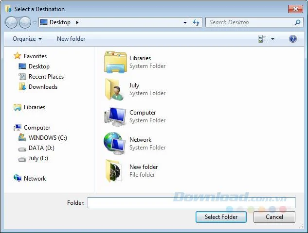 Change the default Download folder on Windows 7/8/10