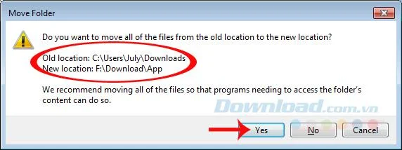 Change the default Download folder on Windows 7/8/10
