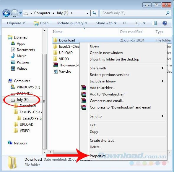 Change the default Download folder on Windows 7/8/10
