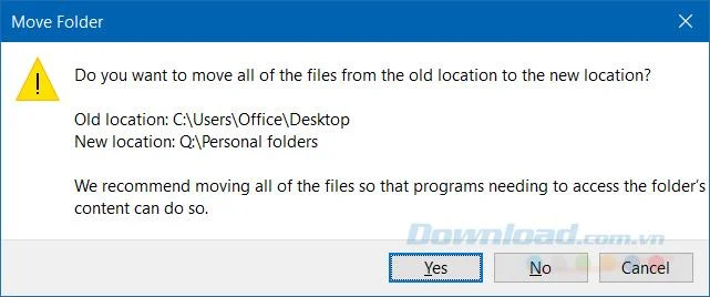 Change the default Download folder on Windows 7/8/10