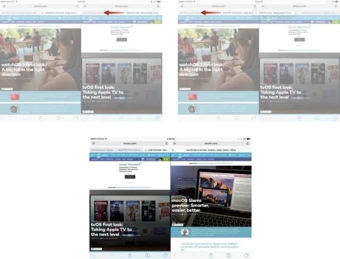 نحوه باز کردن دو پنجره سافاری در کنار هم با Split View در iPad
